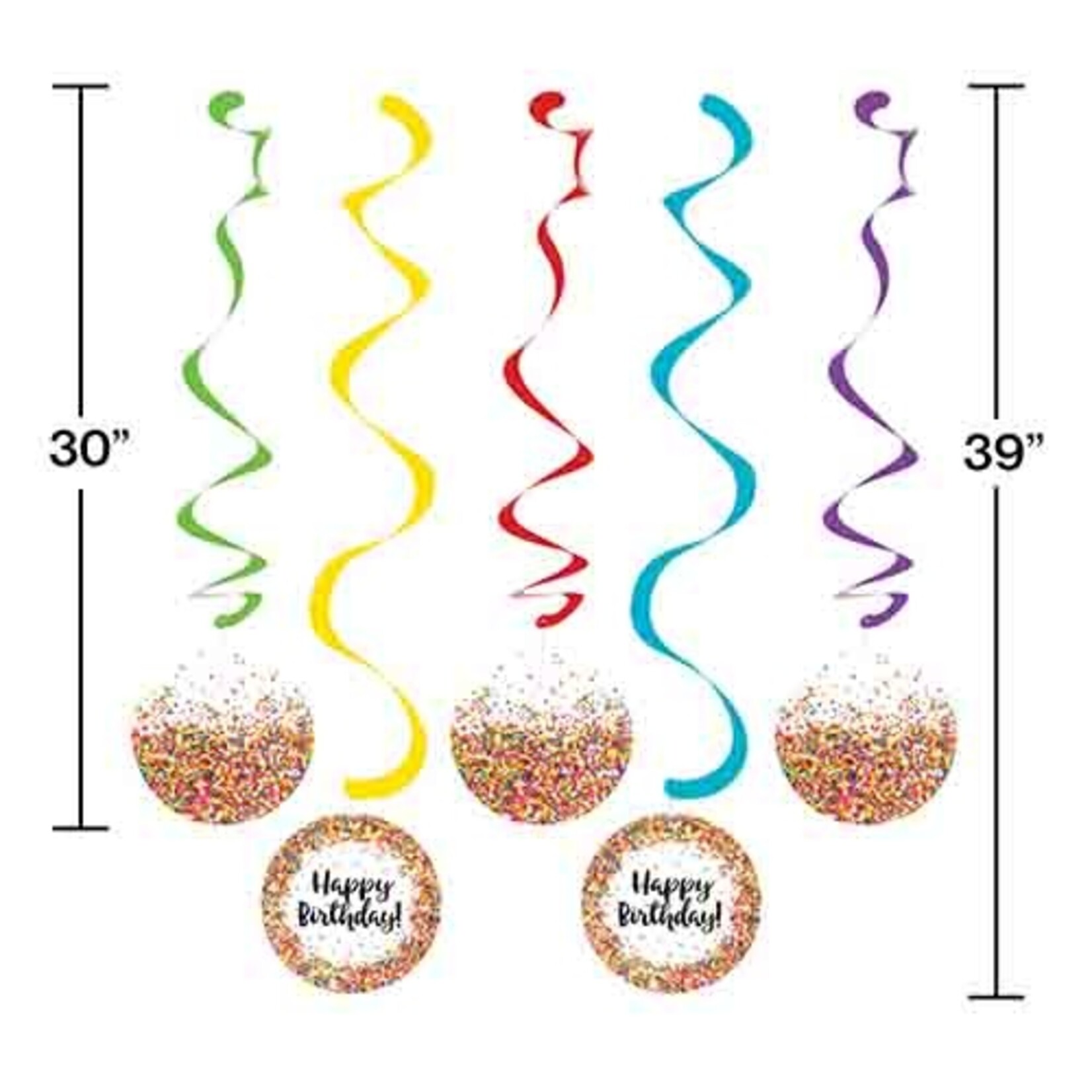Creative Converting Sprinkles Birthday Dizzy Danglers - 5ct.