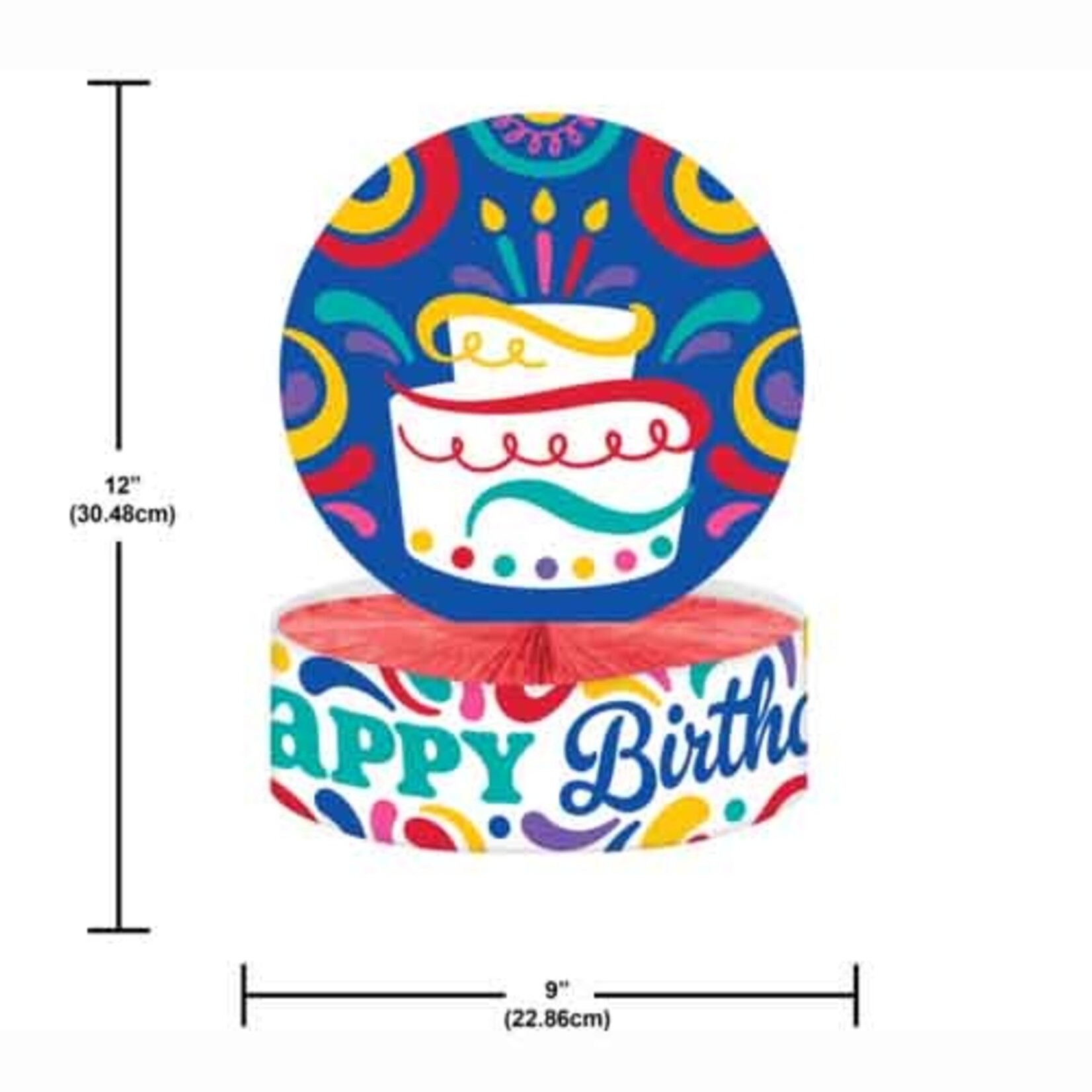 Creative Converting Birthday Swirls Centerpiece - 1ct. (9" x 12")