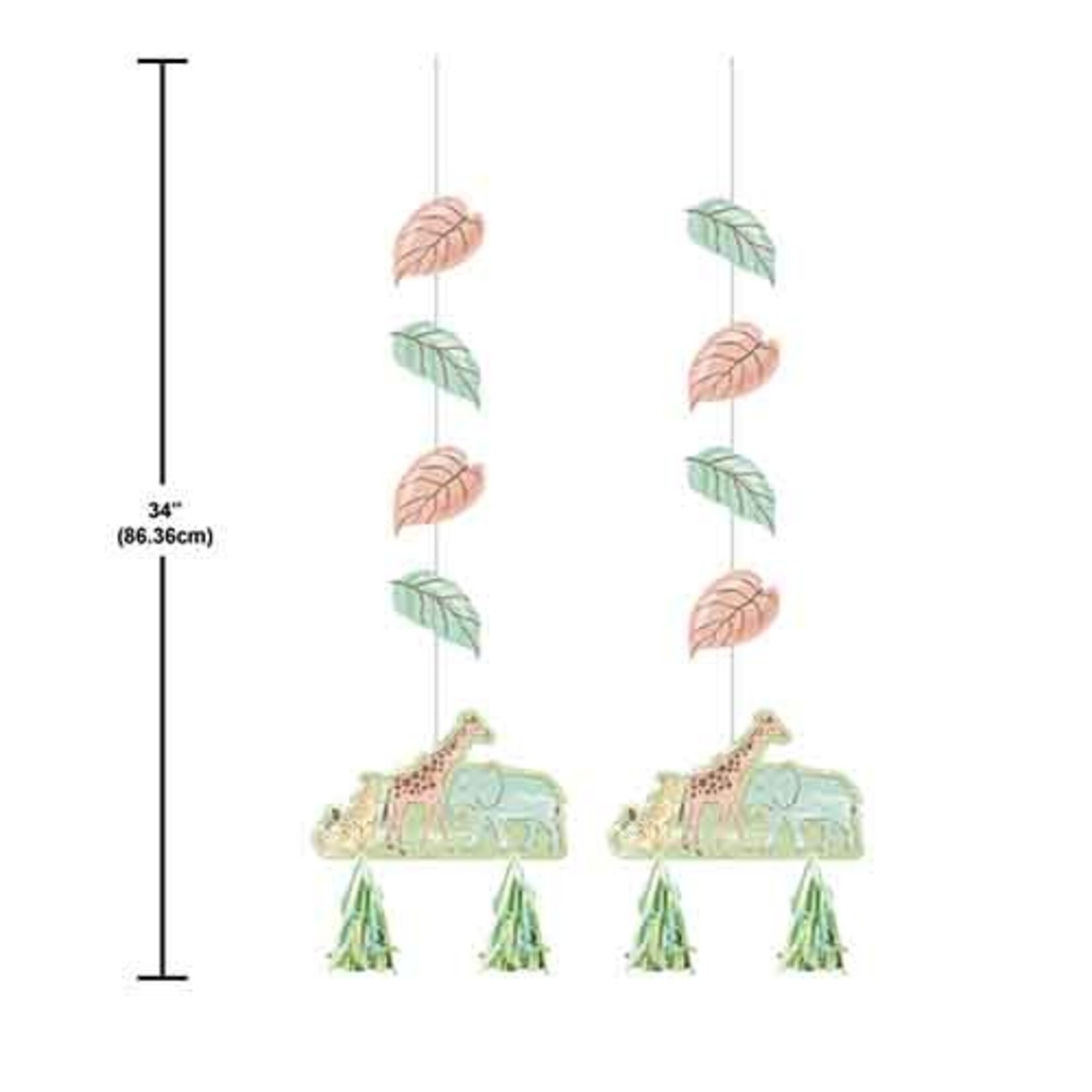Creative Converting Safari Baby Hanging Cutout Decorations - 2ct.
