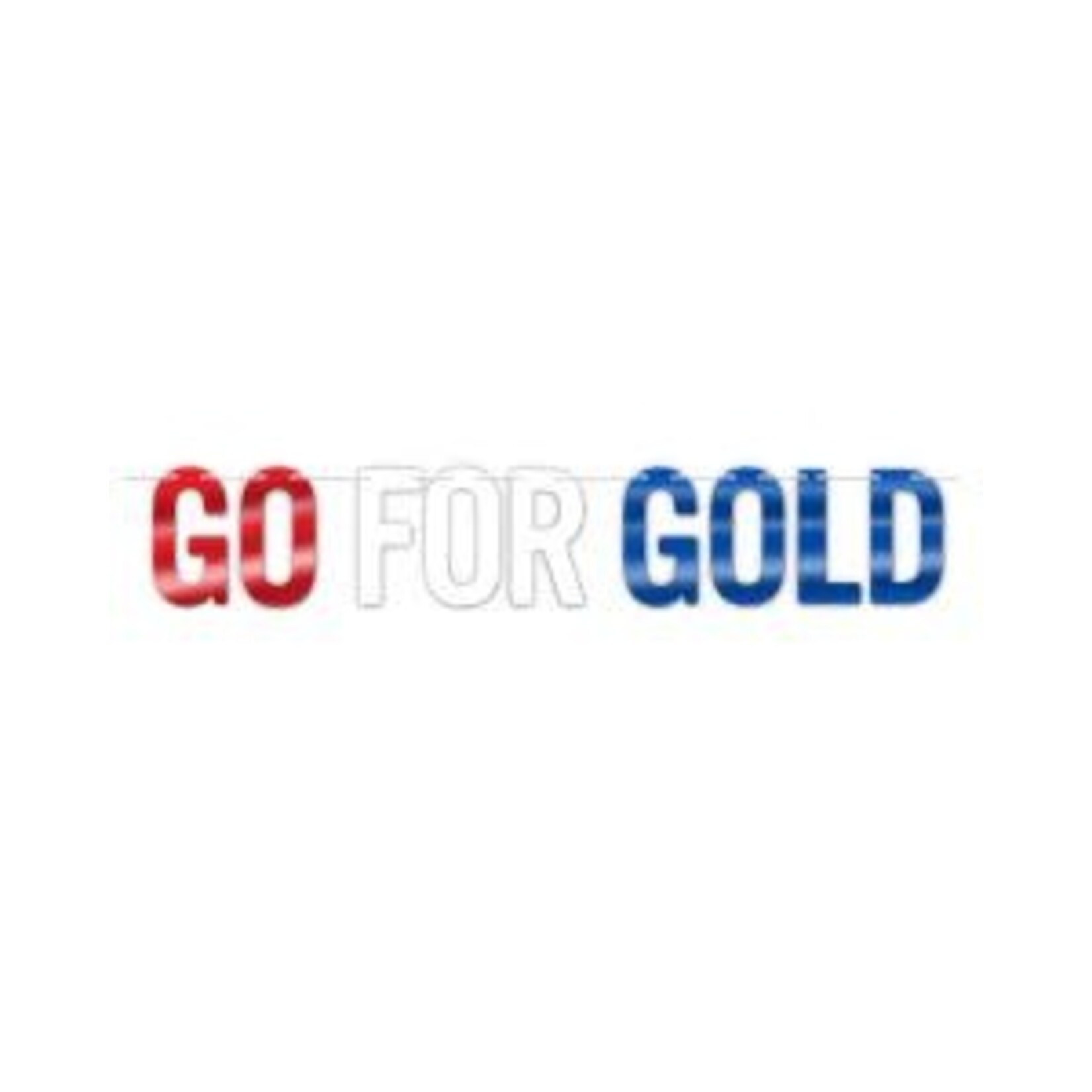 Beistle 5' Go For The Gold Hanging Banner - 1ct.