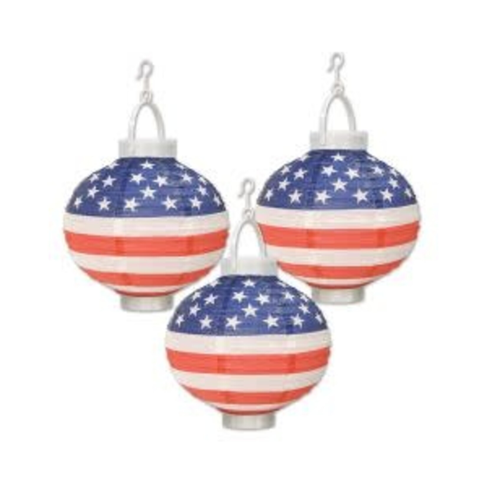 Beistle Patriotic Light-Up Flag Lanterns - 3ct.