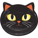 Creative Converting 9" Black Cat Shaped Halloween Plates - 8ct.