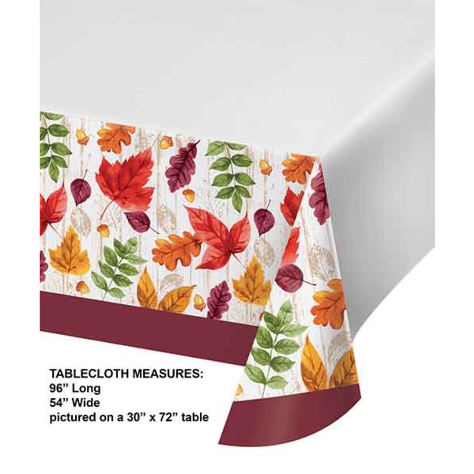 Creative Converting Lush Leaves Paper Tablecover - 1ct. (54" x 96")