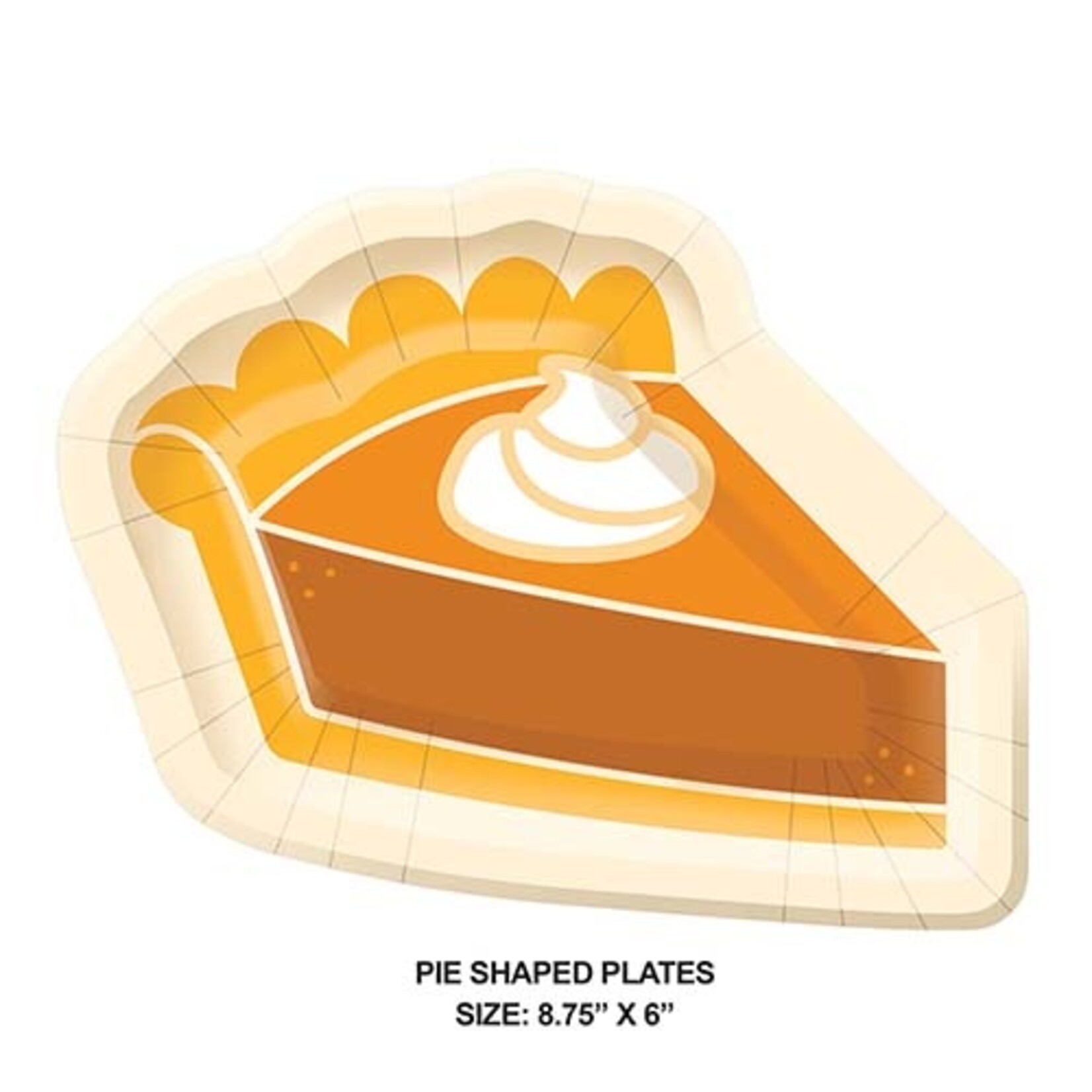 Creative Converting 8" Pumpkin Pie Shaped Plates - 8ct.