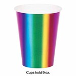 Creative Converting 9oz. Rainbow Foil Paper Party Cups - 8ct.