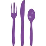 Creative Converting Amethyst Purple Assorted Flatware - 24ct.