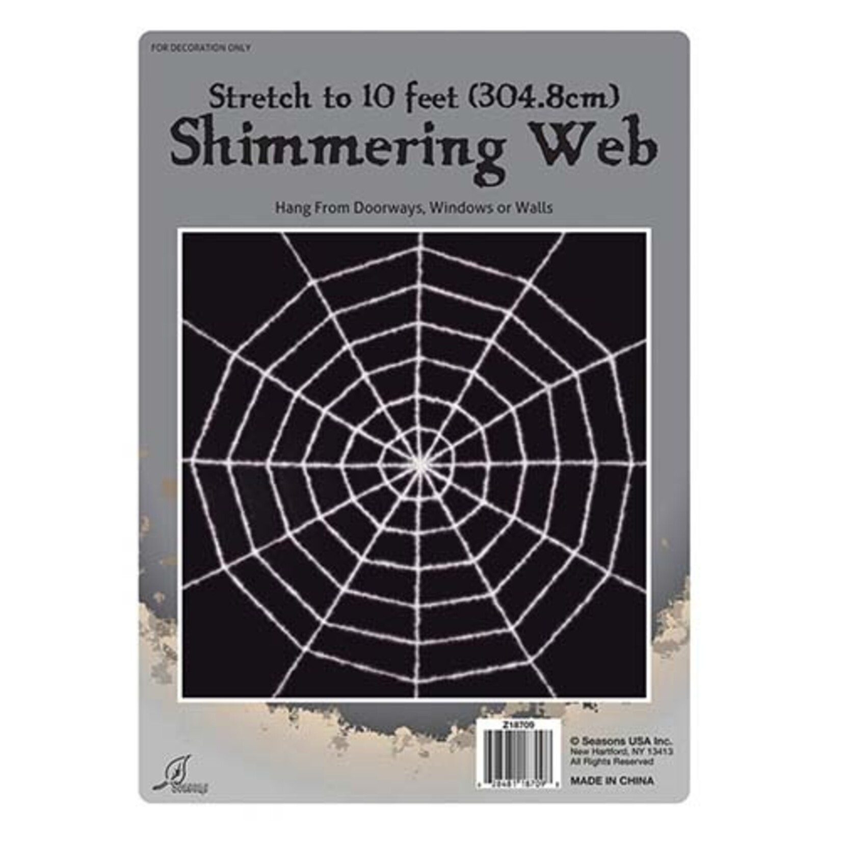 Paper  First Affiliates 10' White Shimmering Stretchy Spider Web - 1ct.