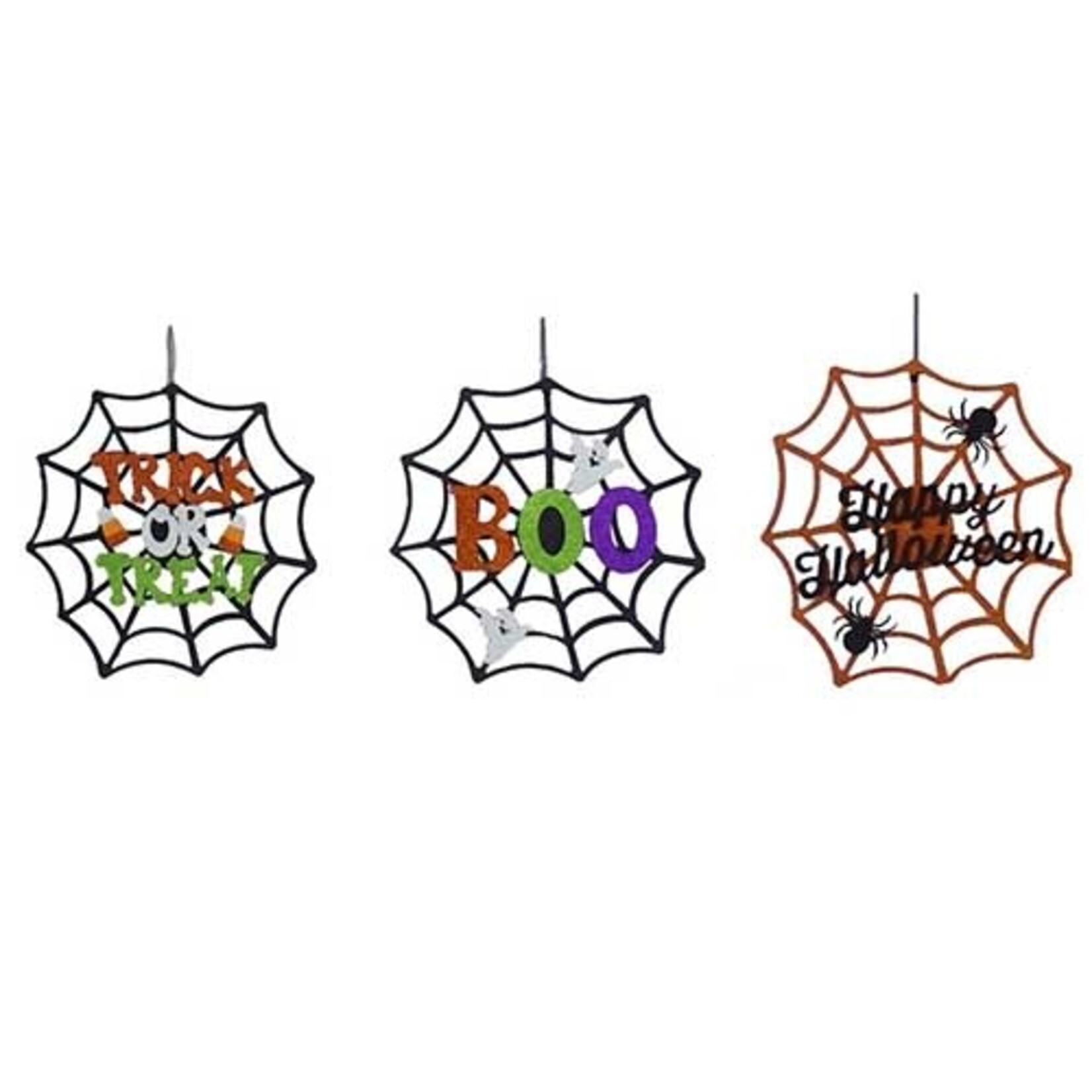 Paper  First Affiliates 14" Halloween Spider Web Glitter Wreath - 1ct. (3 Styles)