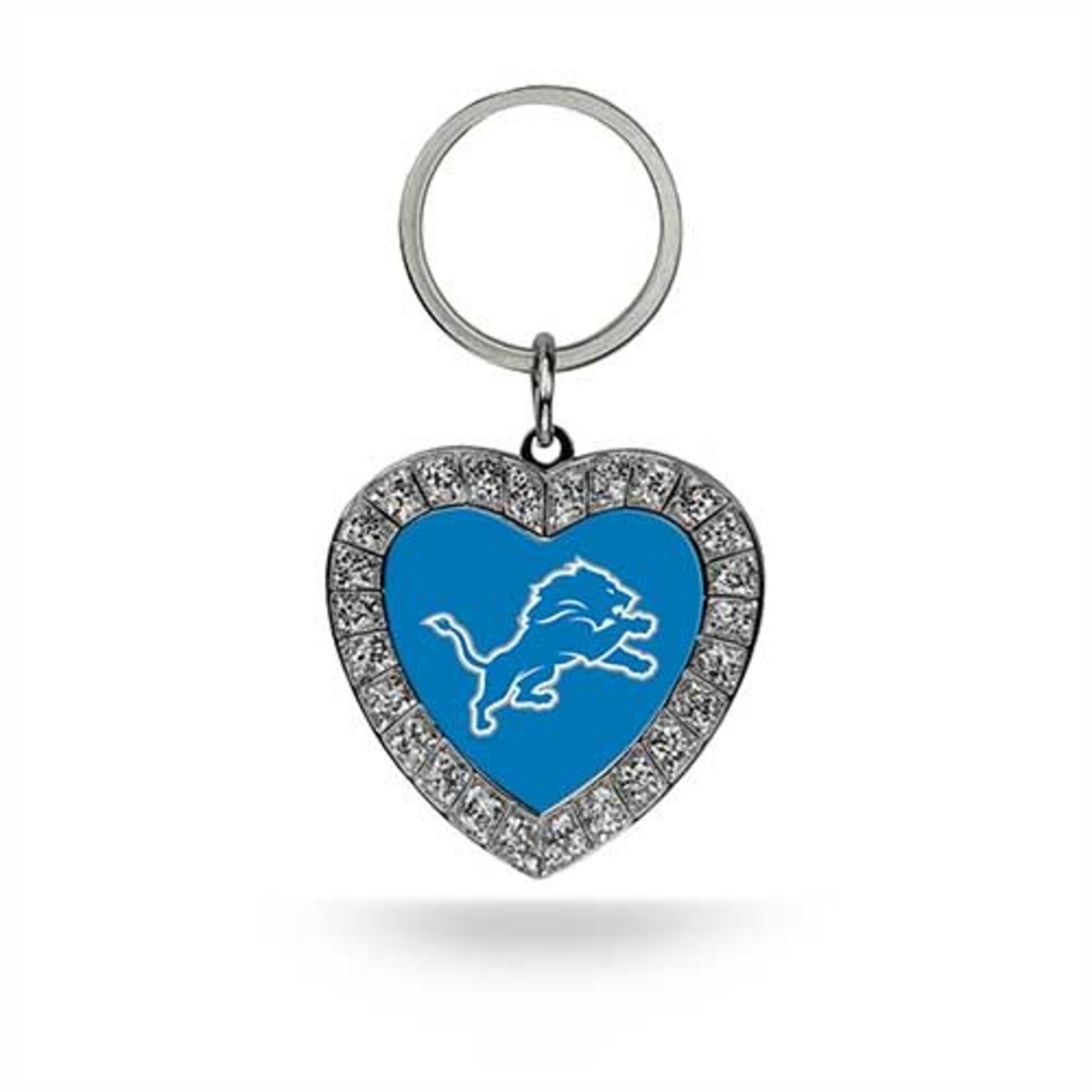Rico Industries Detroit Lions Rhinestone Heart Keychain - 1ct.
