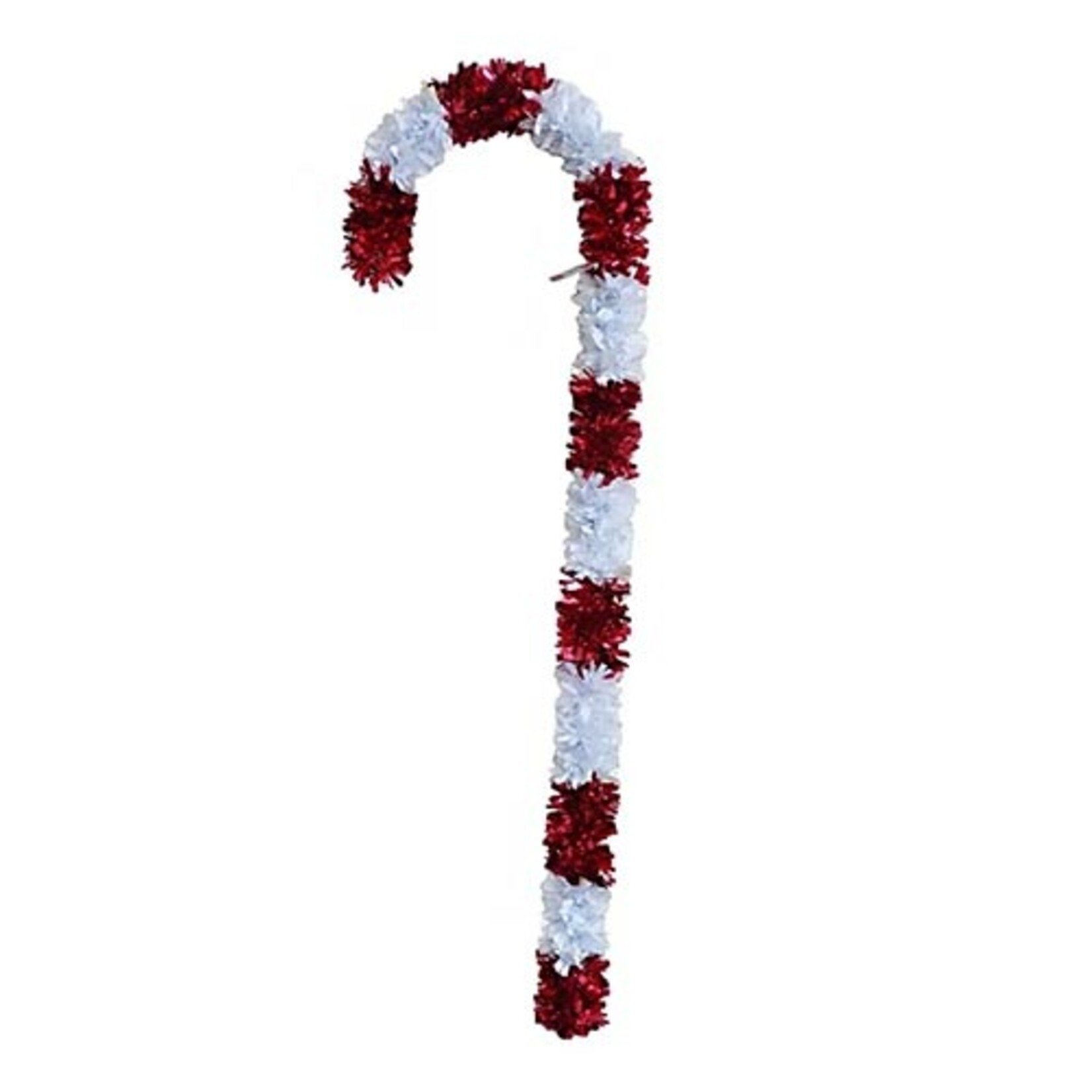 Paper  First Affiliates 46" Red & White Striped Tinsel Candy Cane - 1ct.