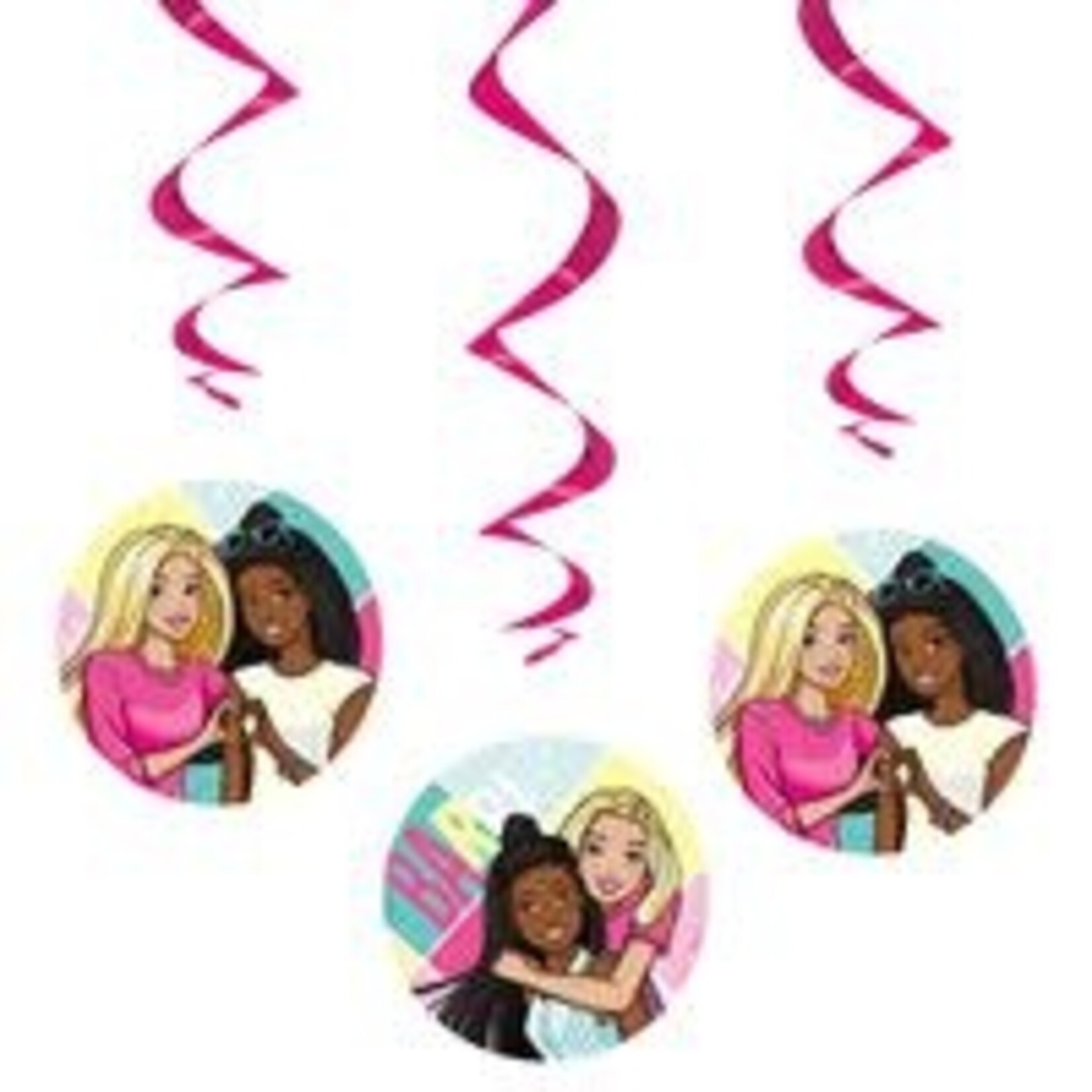 unique 26" Barbie Hanging Swirl Decorations - 3ct.