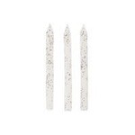 unique White W/ Multi Color Glitter Birthday Candles - 24ct.