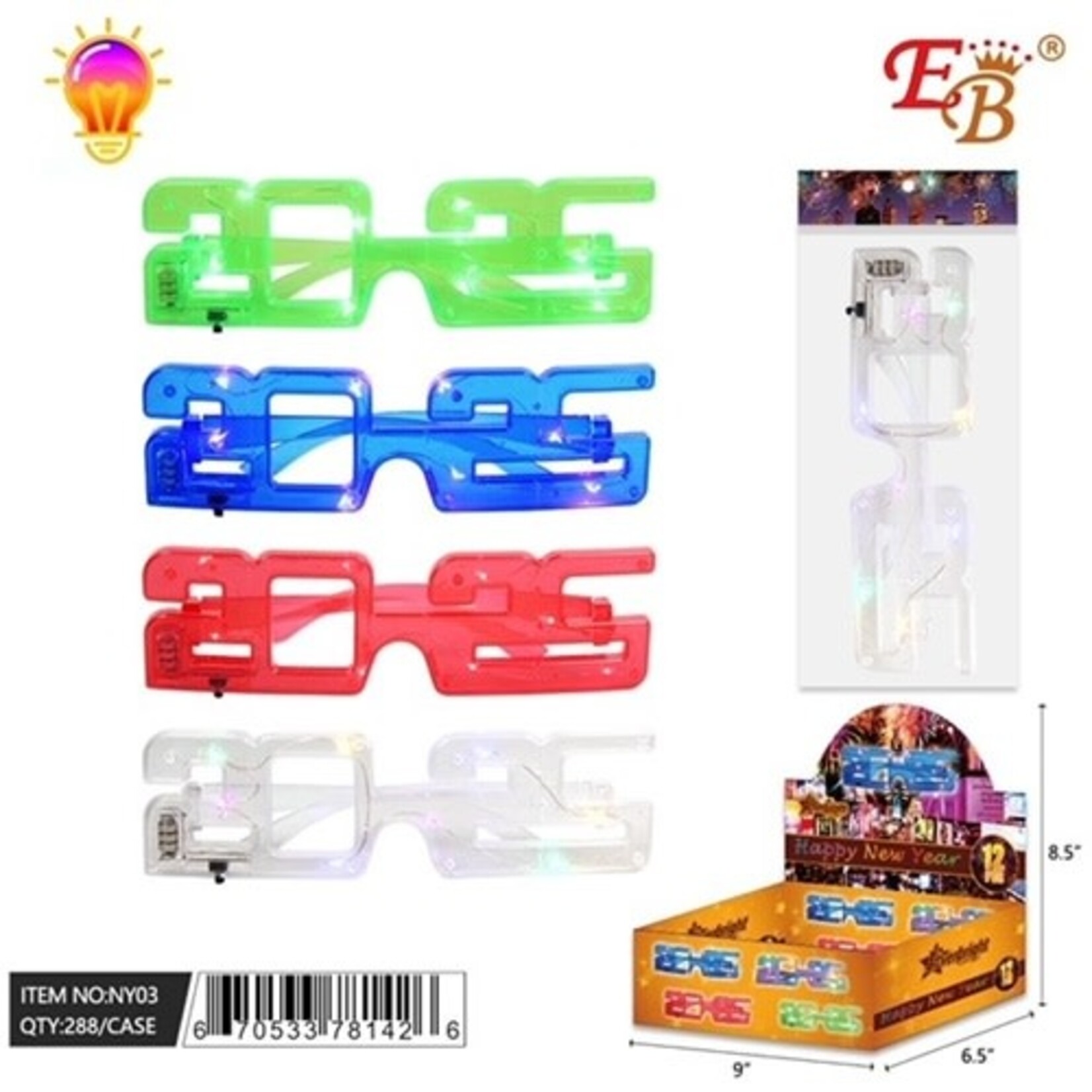 everbright 2025 Light-Up Glasses - 1ct. (Assorted Colors)