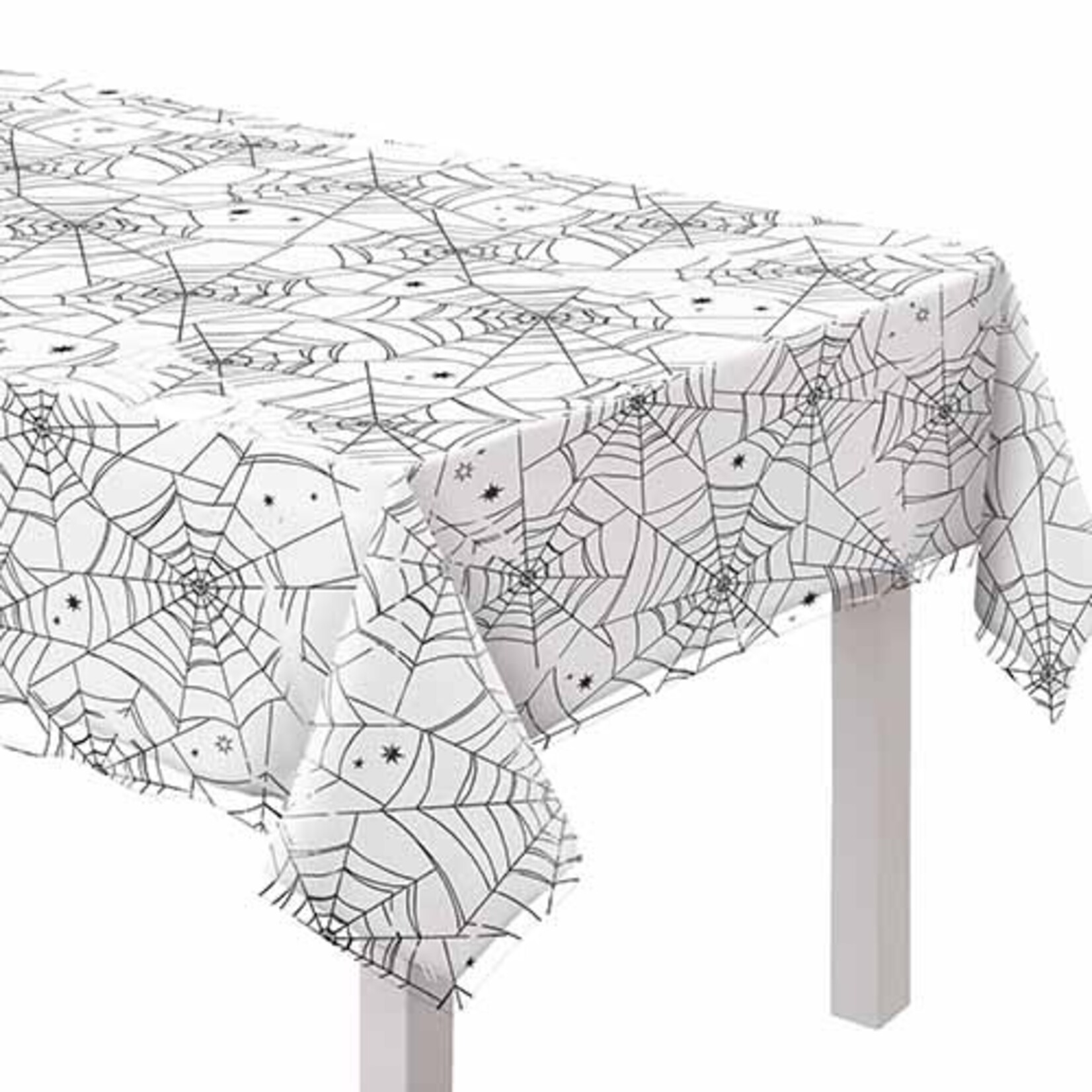 Amscan Spider Web Clear Plastic Tablecover - 1ct. (54" x 108")