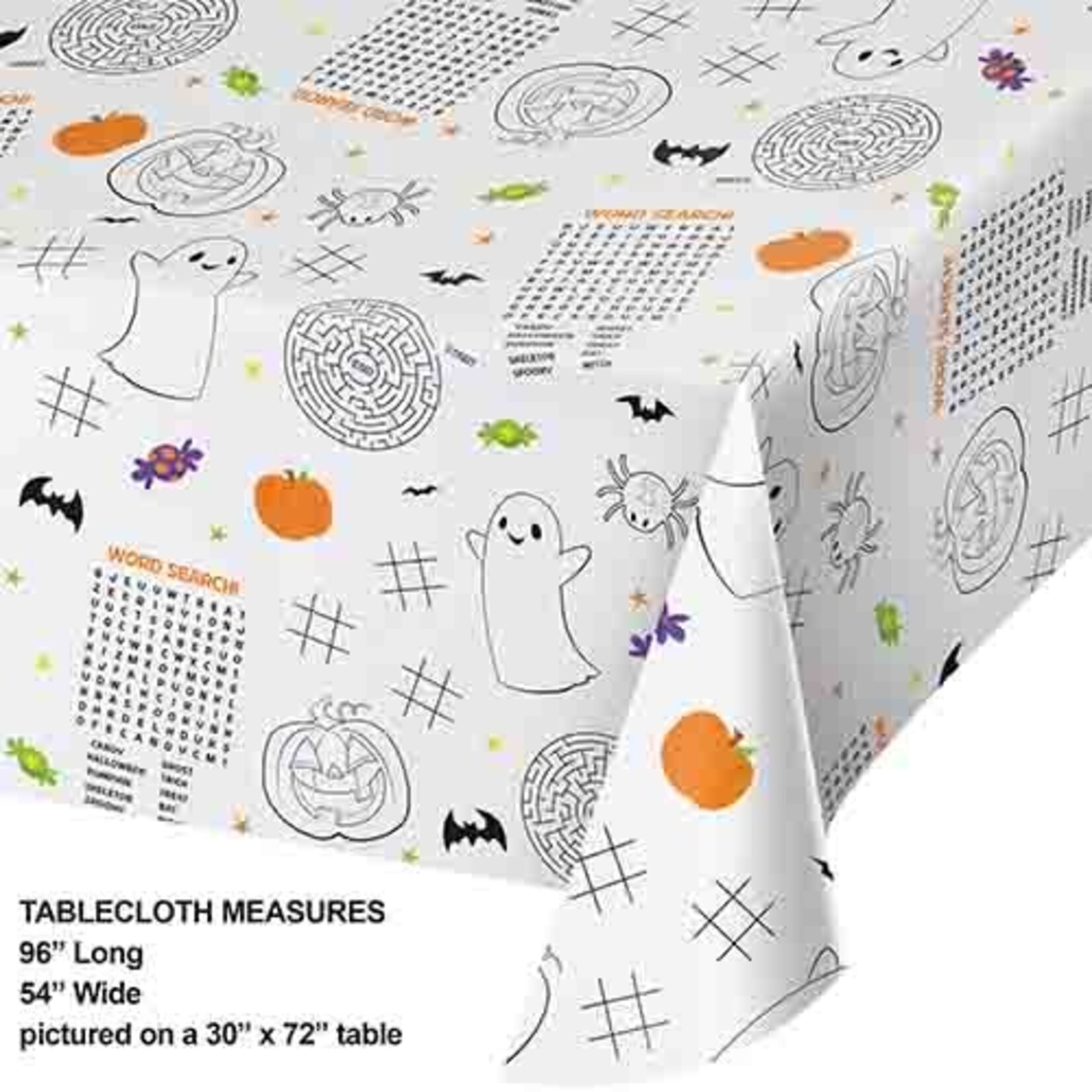 Creative Converting Halloween Kids Activity Paper Tablecover - 1ct. (54" x 84")