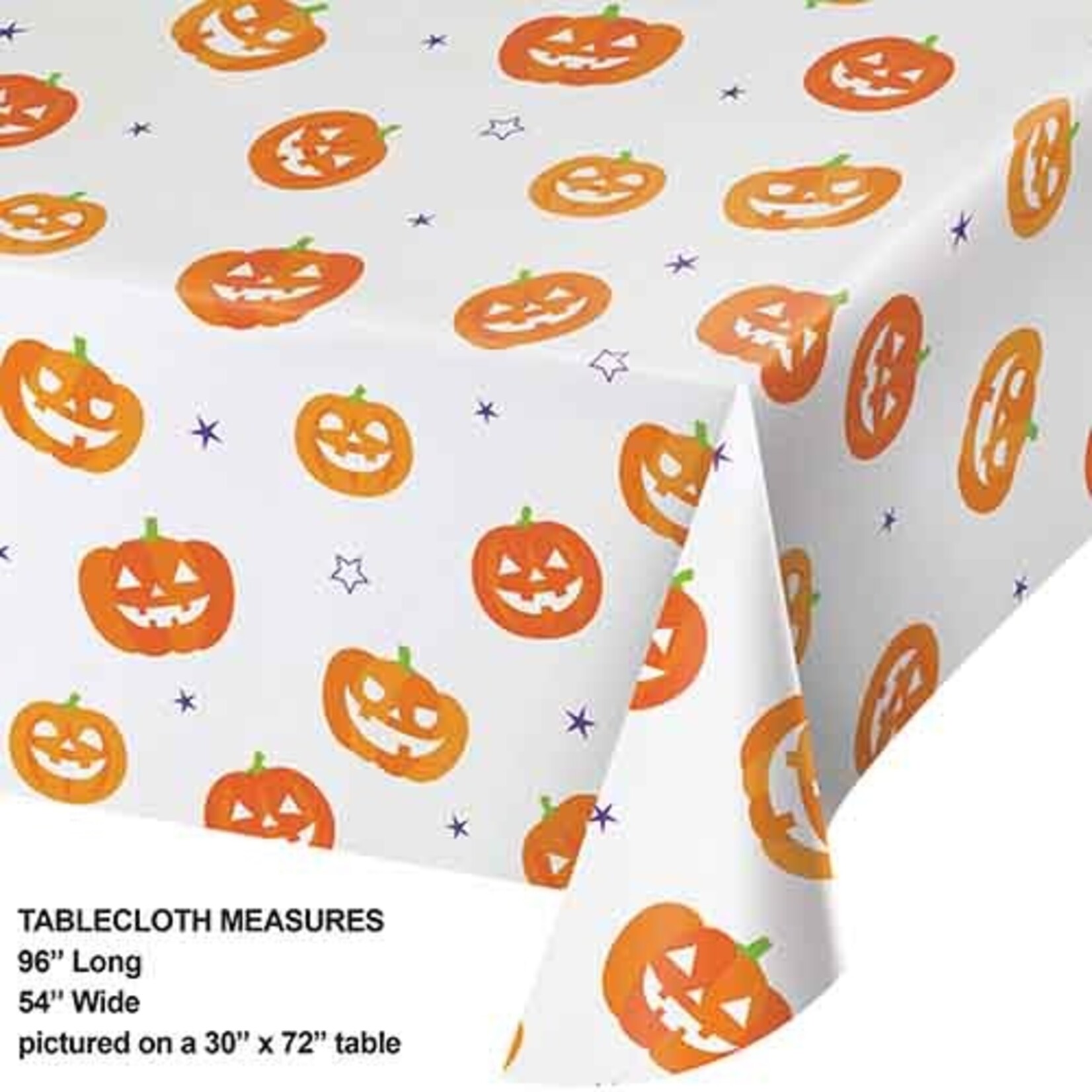 Creative Converting Halloween Pumpkins Paper Tablecover - 1ct. (54" x 96")