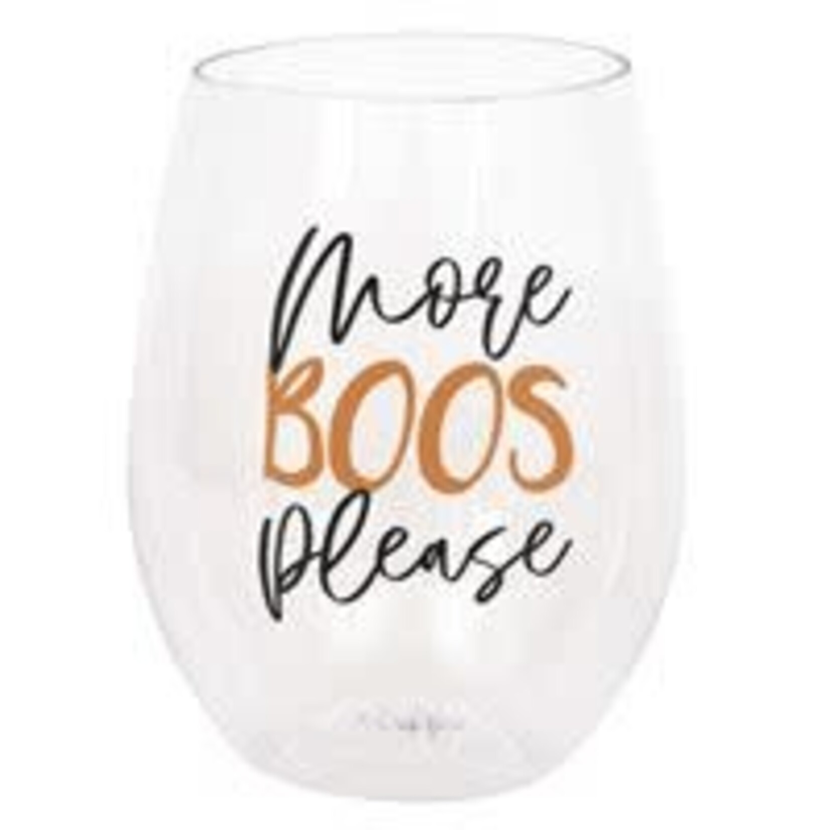 unique Halloween "More Boos" Stemless Wine Glass - 1ct.