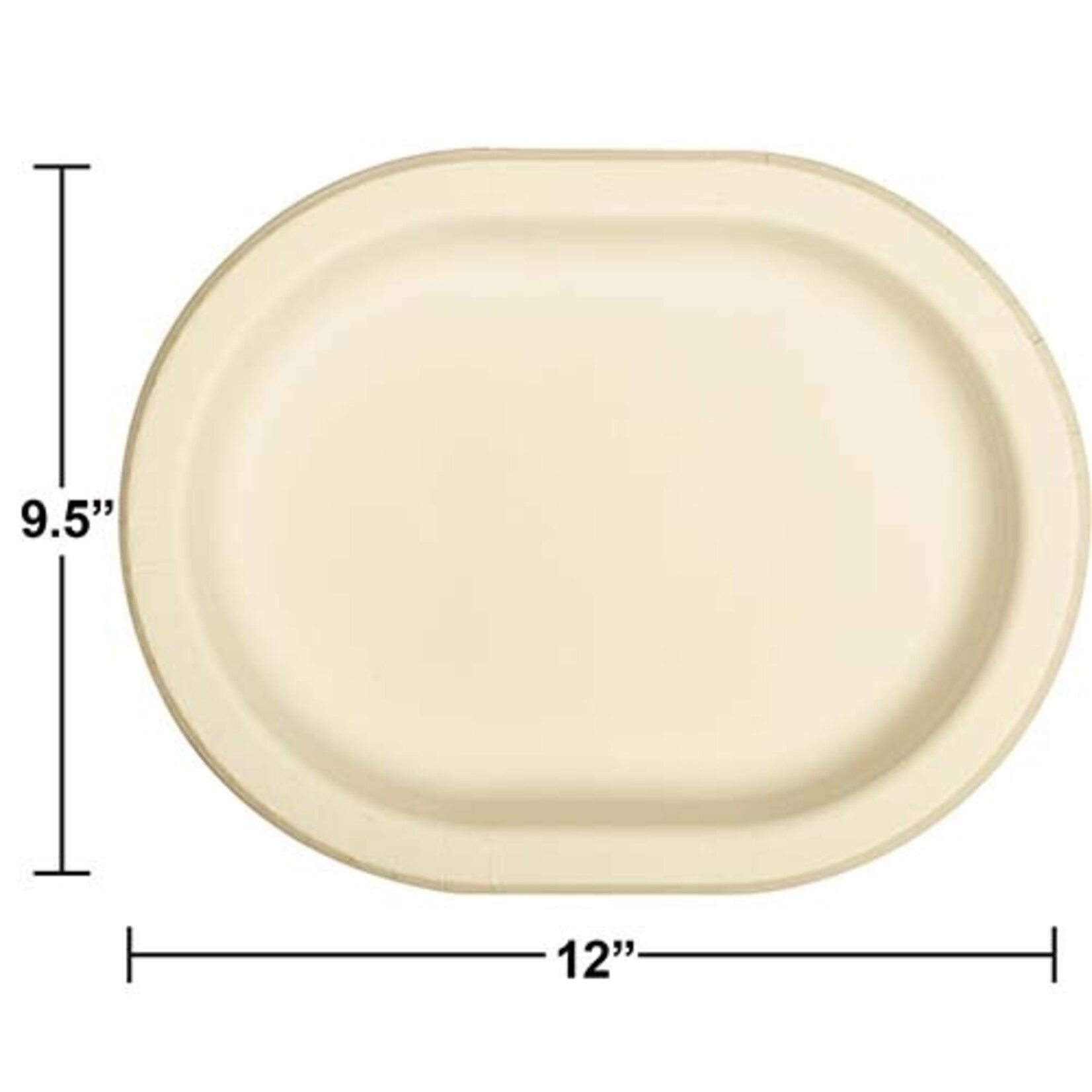 Touch of Color Ivory Oval Plates - 8ct. (9.5" x 12")
