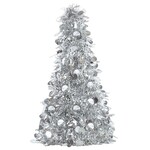 Amscan 10" Silver Tinsel Christmas Tree Decoration - 1ct.