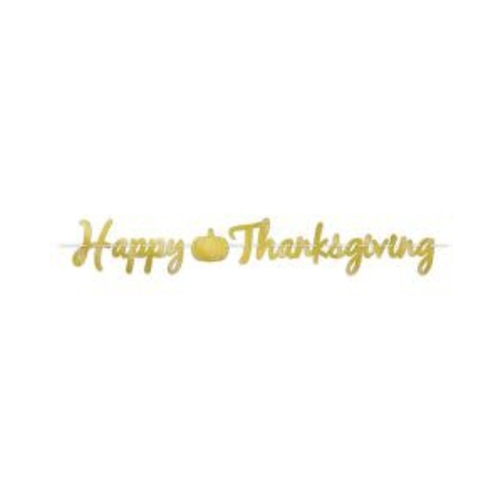 Beistle 5' Happy Thanksgiving Gold Foil Banner - 1ct.