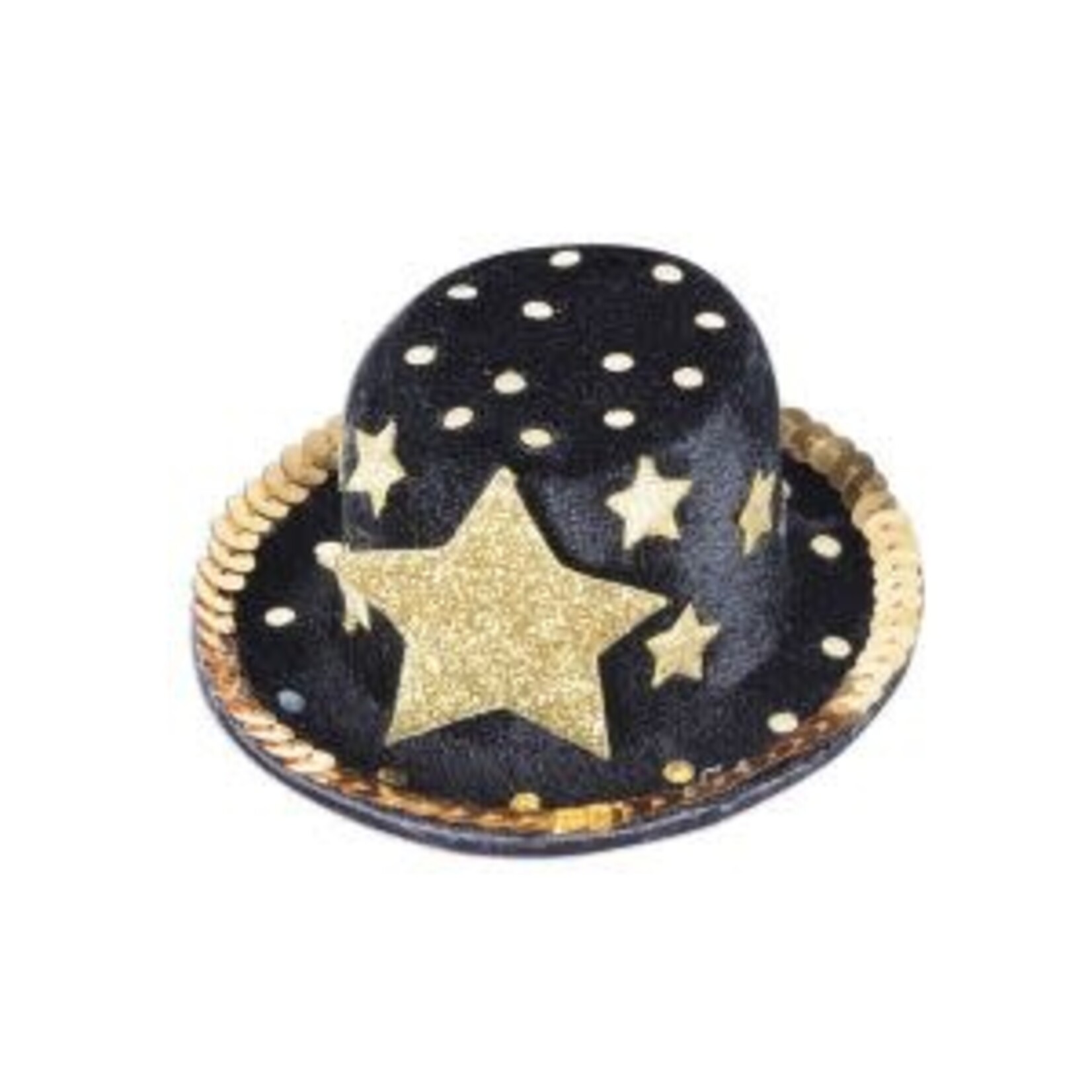 Beistle Black Top Hat w/ Stars Hair Clip - 1ct.