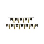 Beistle Gold & Black Happy New Year Tassel Banner - 2ct.
