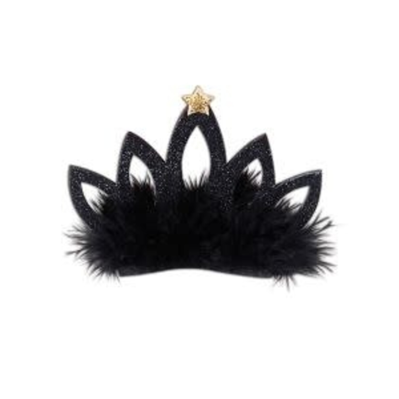 Beistle Black Tiara Hair Clip w/ Feathers - 1ct.