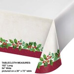 Creative Converting Holiday Holly Paper Table Cover - 1ct. (54" x 102")