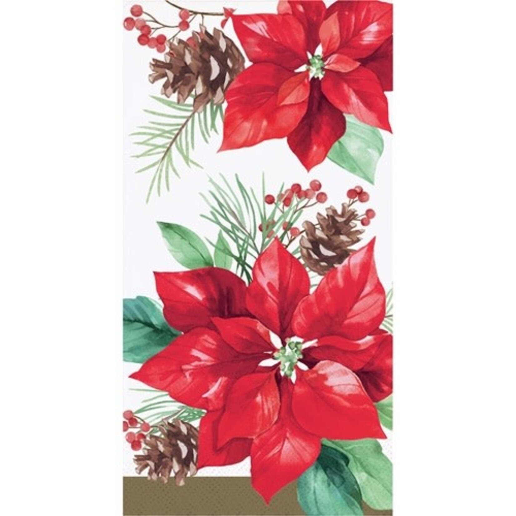 Creative Converting Poinsettia Perfection Guest Towel Napkins - 16ct.