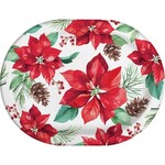 Creative Converting Poinsettia Perfection Oval Plates - 8ct. (12" x 9")