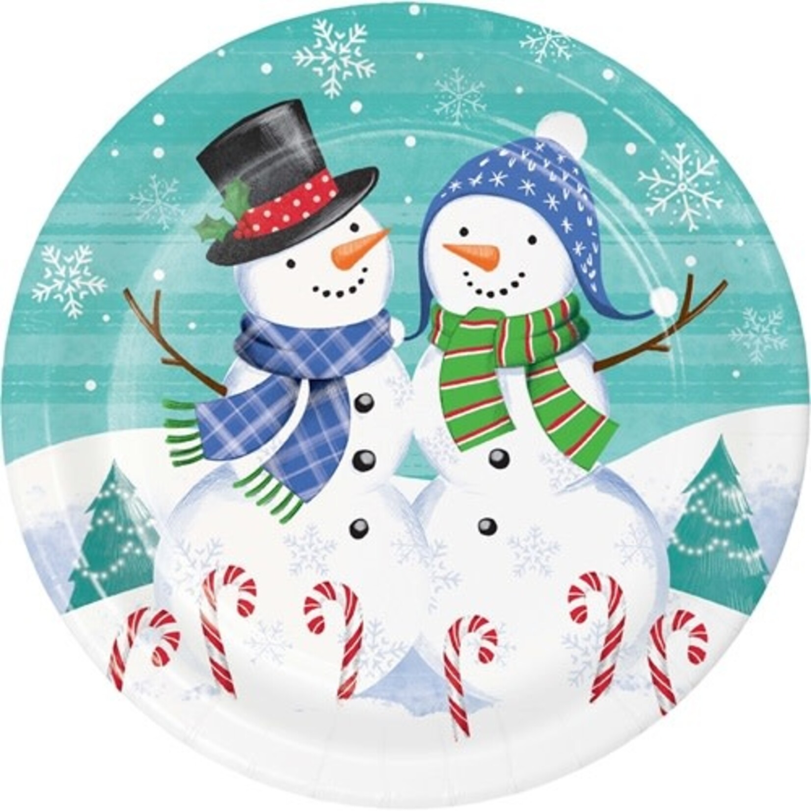 Creative Converting Snow Friends and Flakes 9" Plates - 8ct.