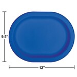 Creative Converting Cobalt Blue Oval Dinner Plates - 8ct. (12" x 9")