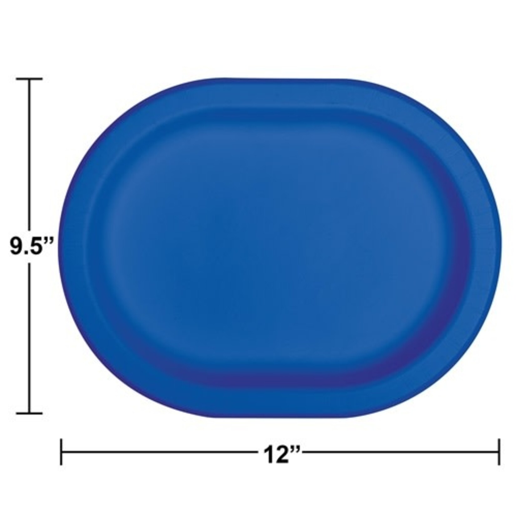 Creative Converting Cobalt Blue Oval Dinner Plates - 8ct. (12" x 9")