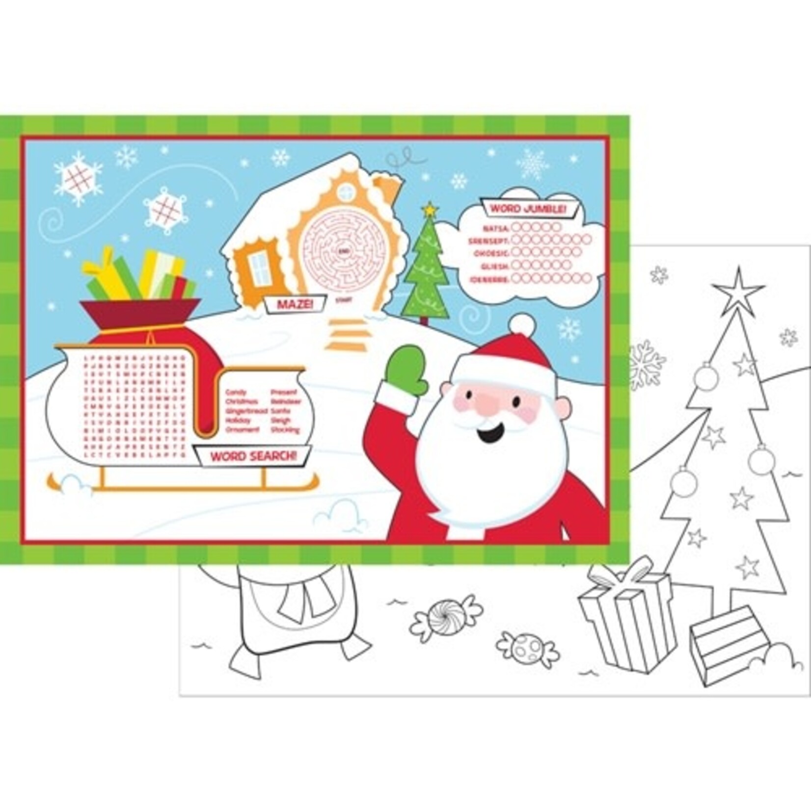 Creative Converting Kid's Christmas Activity Placemats - 8ct.