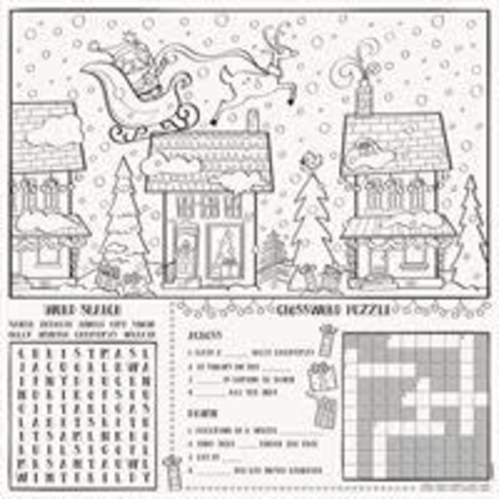 unique Santa Christmas Coloring Placemats - 8ct.
