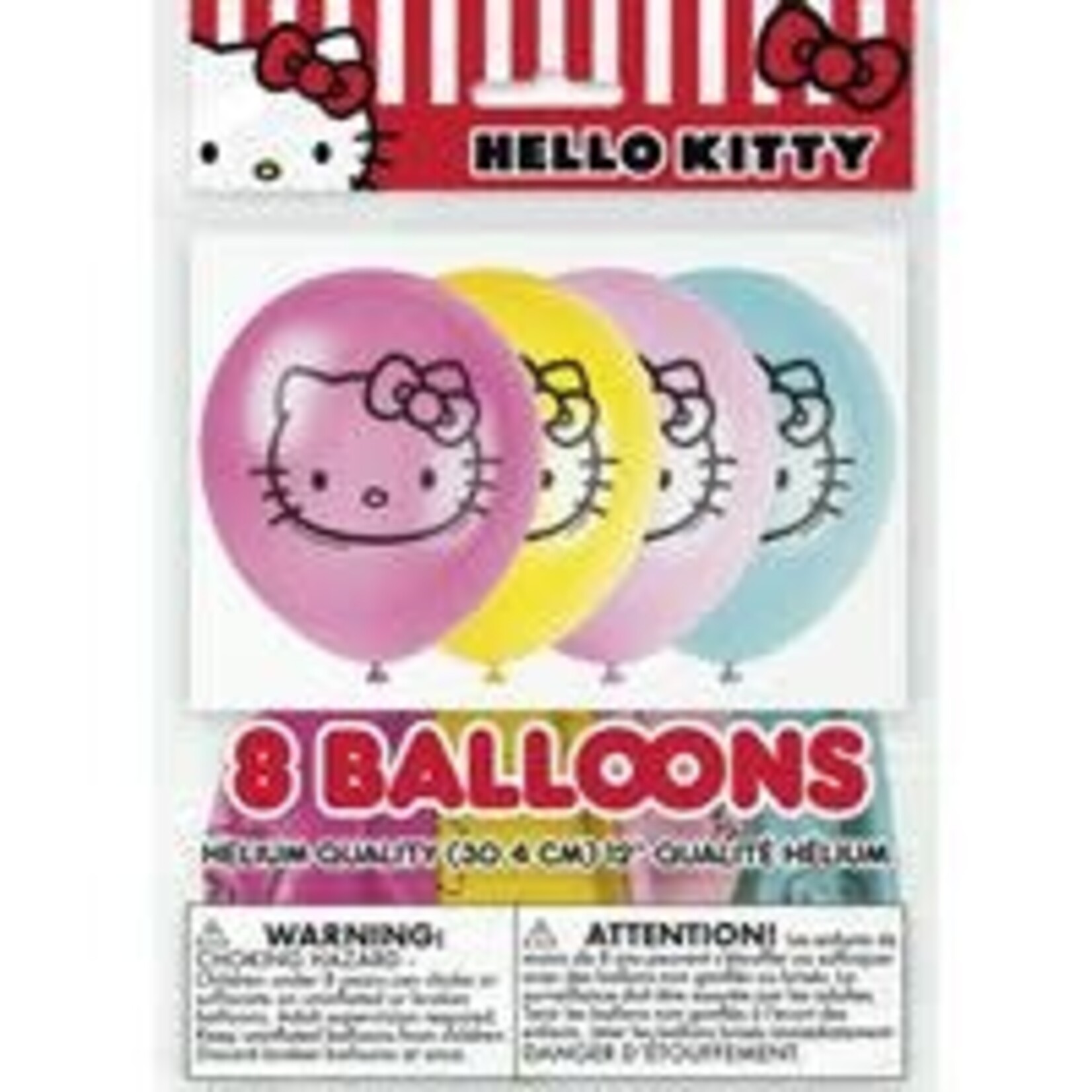 unique 12" Hello Kitty Assorted Latex Balloons - 8ct. (Helium Not Included)
