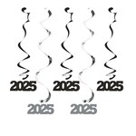 Creative Converting 2025 Black & Silver Dizzy Danglers - 3ct.