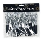 Fantasia Silver Happy New Year Noisemakers w/ Fringe - 12ct.