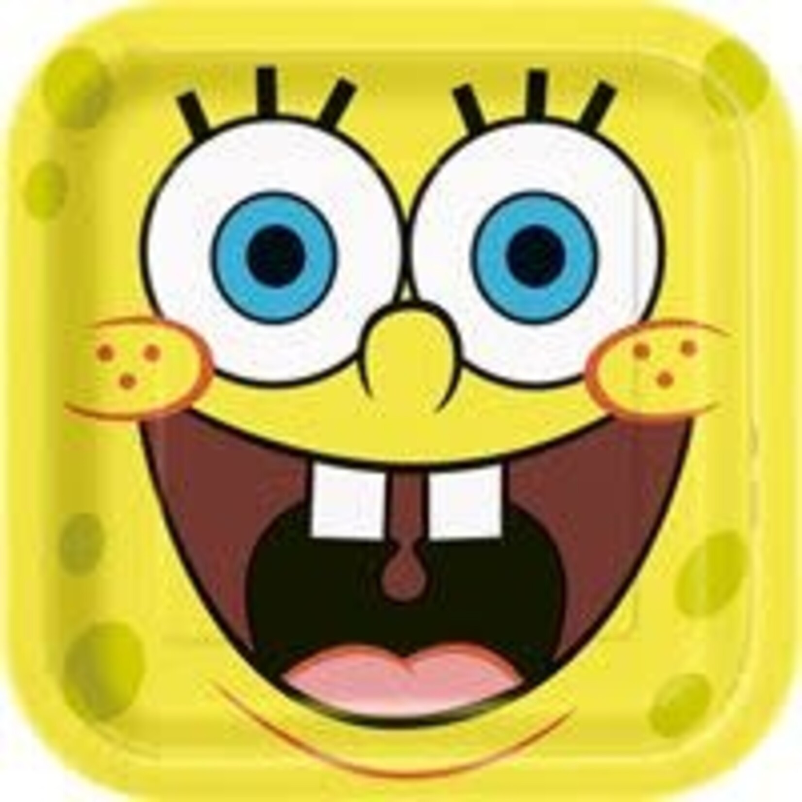 unique 9" Spongebob Square Plates - 8ct.