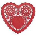 unique 6" Red Heart Doilies - 30ct.