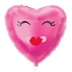 unique 18" Smiling Pink Heart Shaped Mylar Balloon - 1ct.