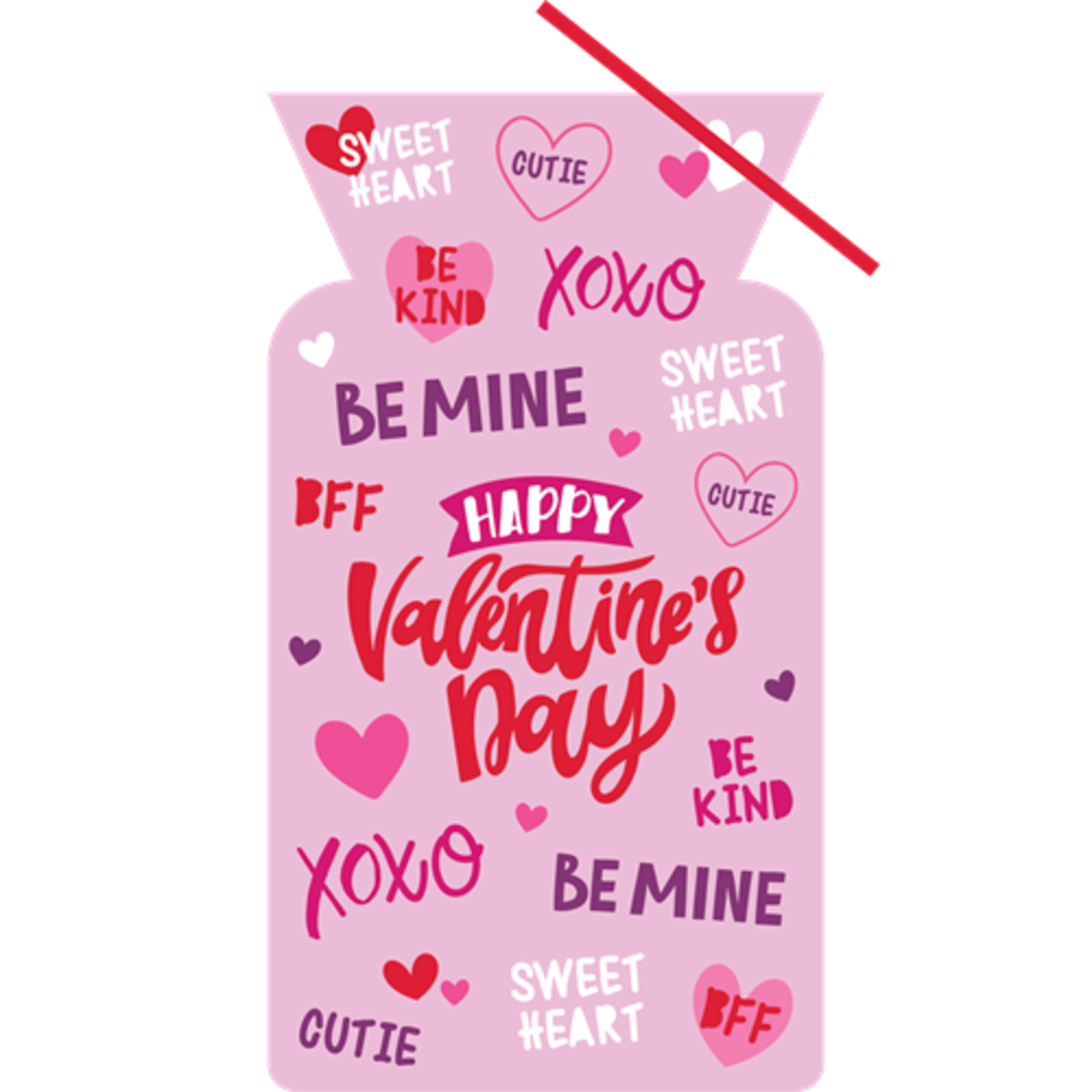 Creative Converting Happy Valentine's Day Cello Treat Bags w/ Ties - 20ct.