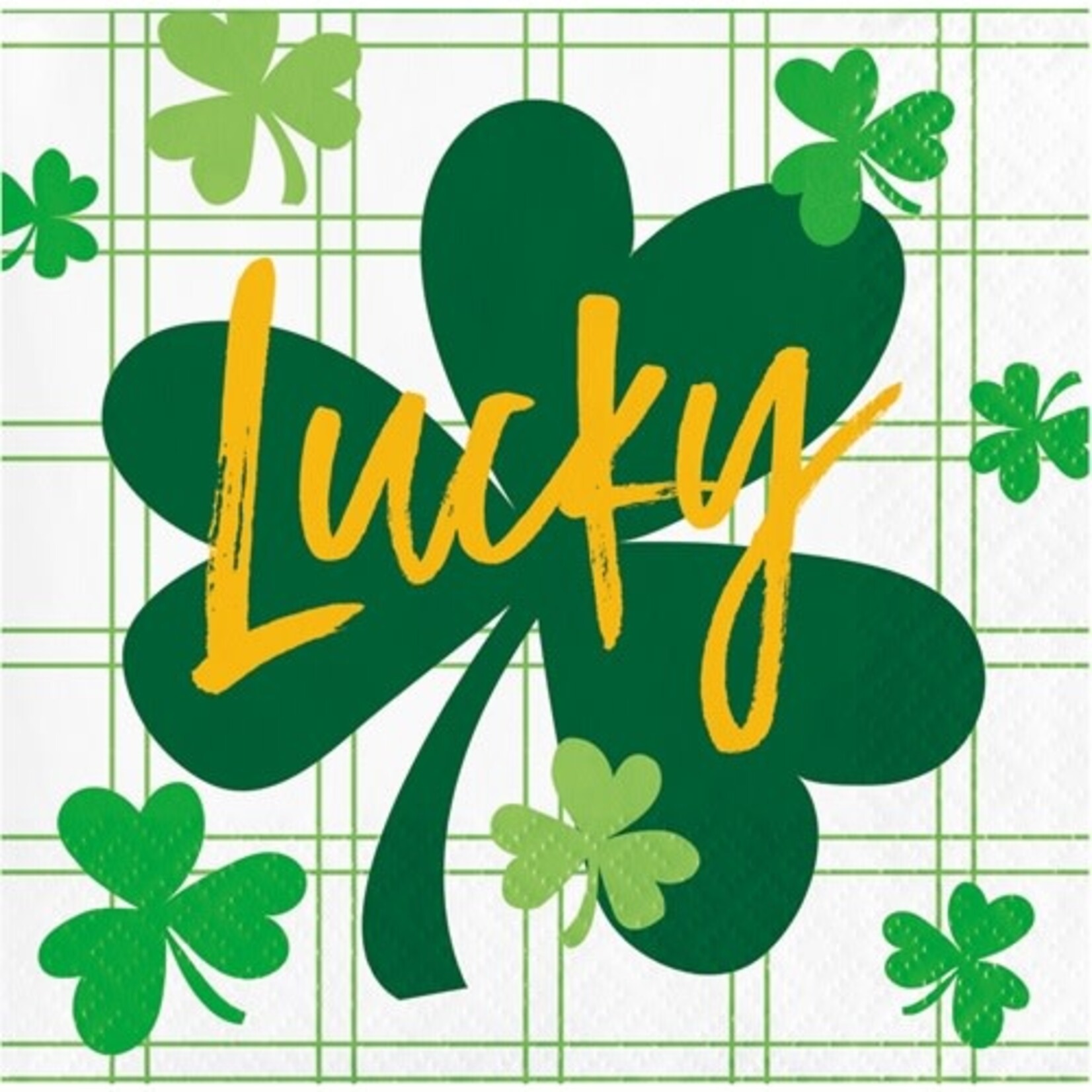 Creative Converting Shamrock And Roll Lucky Beverage Napkins - 16ct.