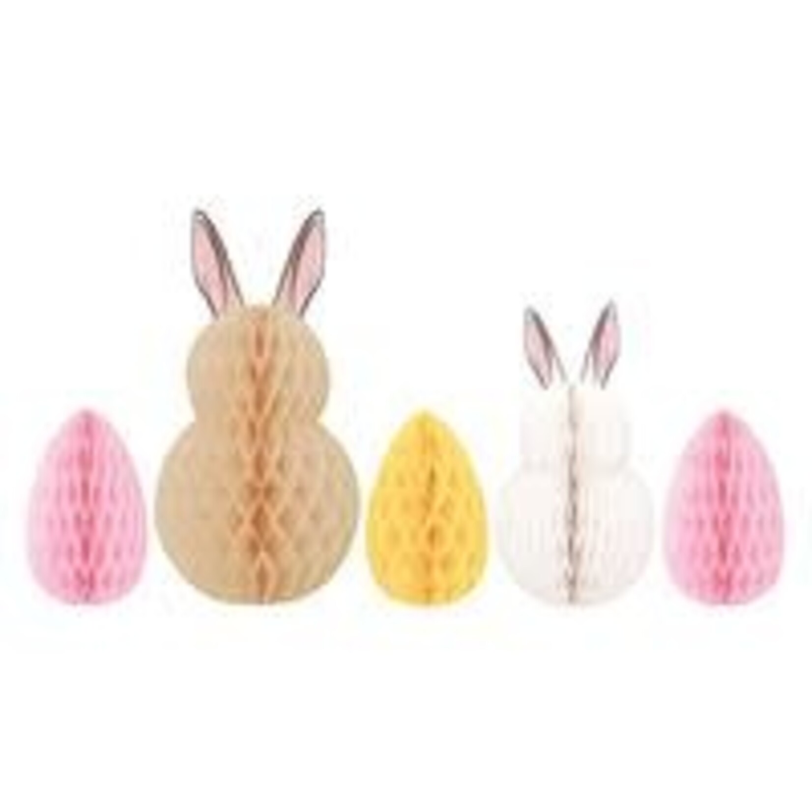 unique Easter Bunny & Egg Honeycomb Decorations - 5ct. (Asst. Sizes)