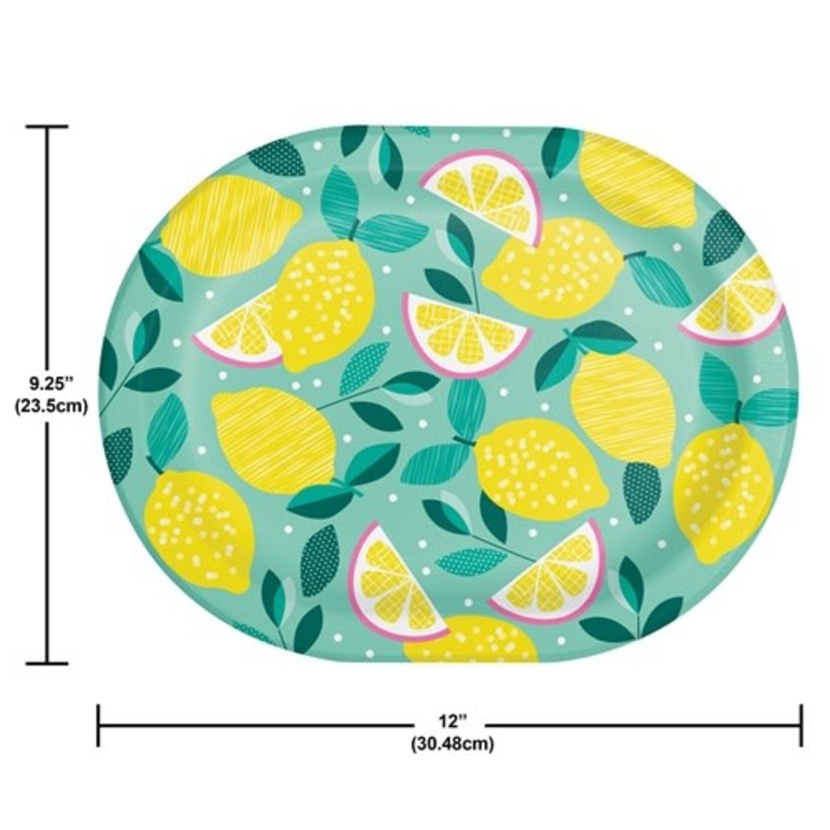 Creative Converting Luscious Lemons Oval Plates - 8ct. (10" x 12")