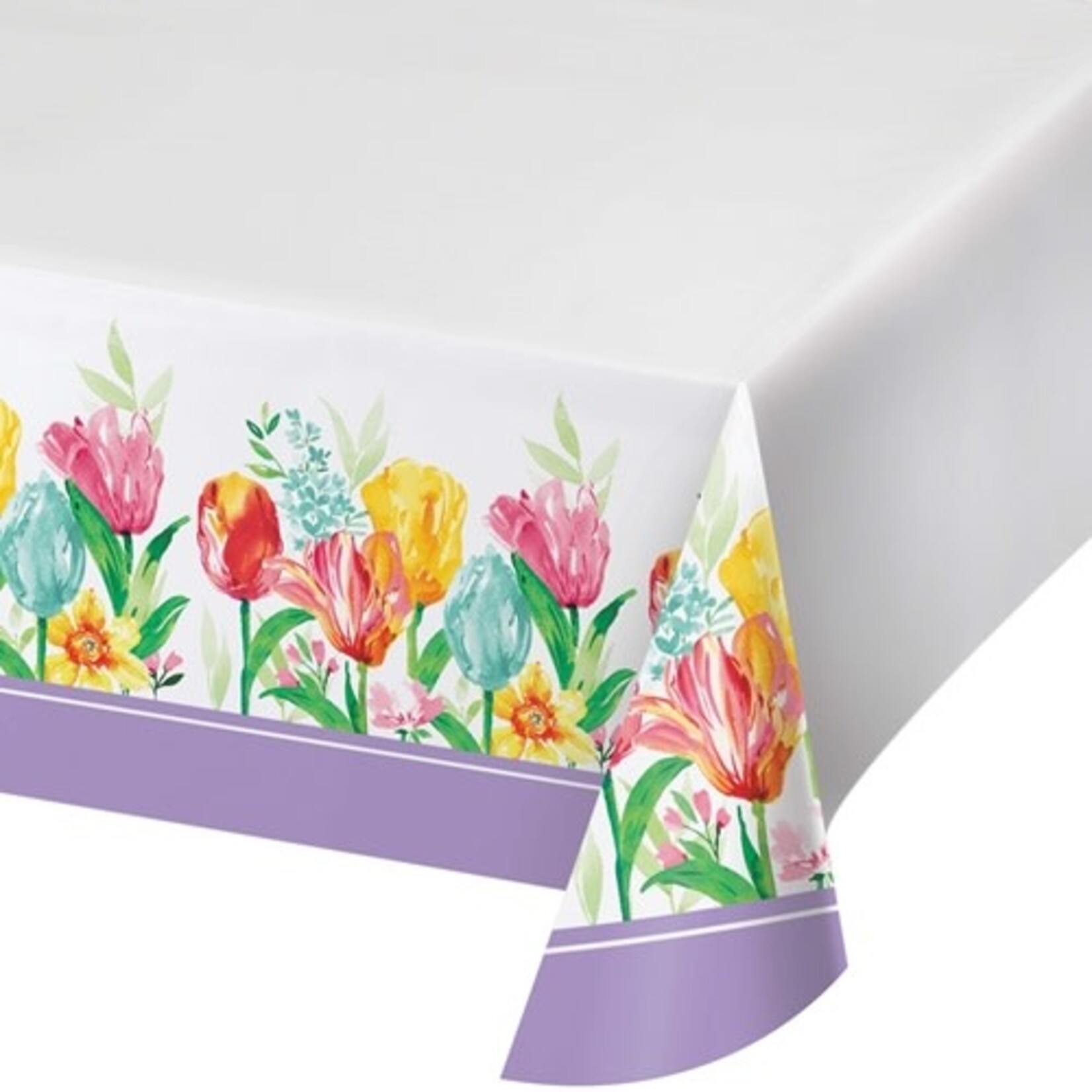 Creative Converting Beautiful Blooms Paper Tablecover - 1ct. (54" x 96")