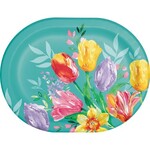 Creative Converting Beautiful Blooms Oval Plates - 8ct. (10" x 12")