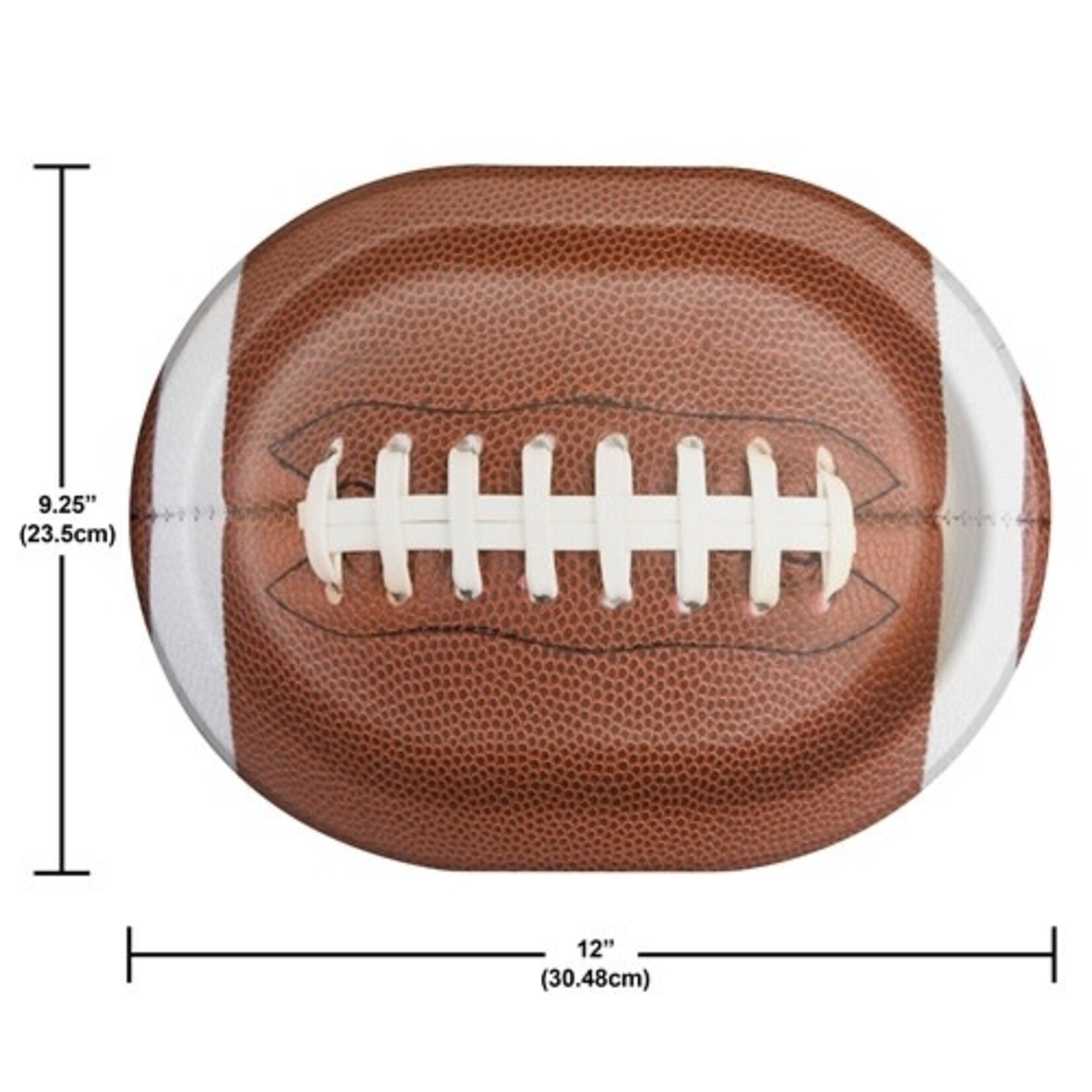 Creative Converting 12" Touchdown Time Oval Paper Plate -  8ct.  (12" x 9")