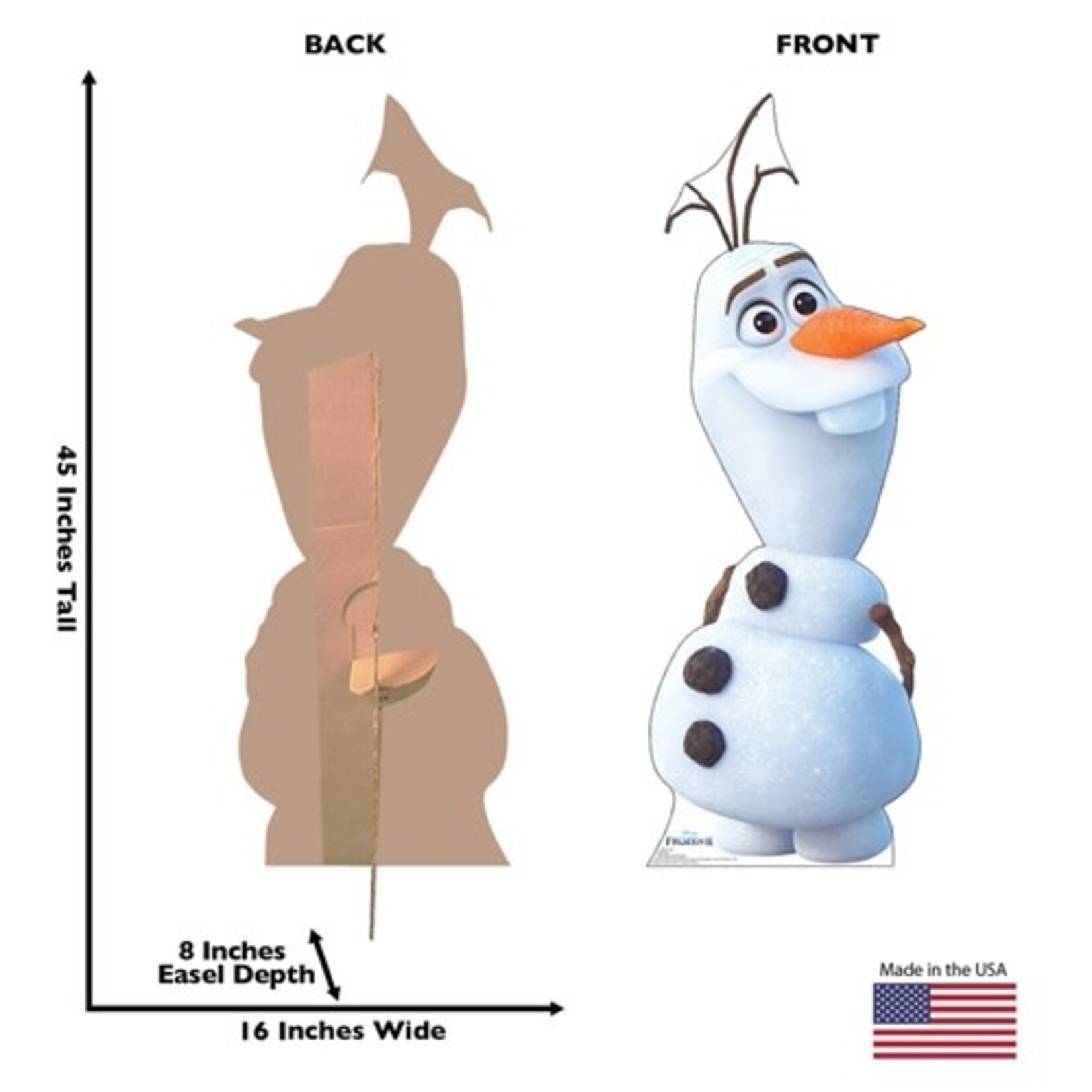 Advanced Graphics Disney's Frozen Olaf Life-Size Cutout - 1ct. (45" x 16")
