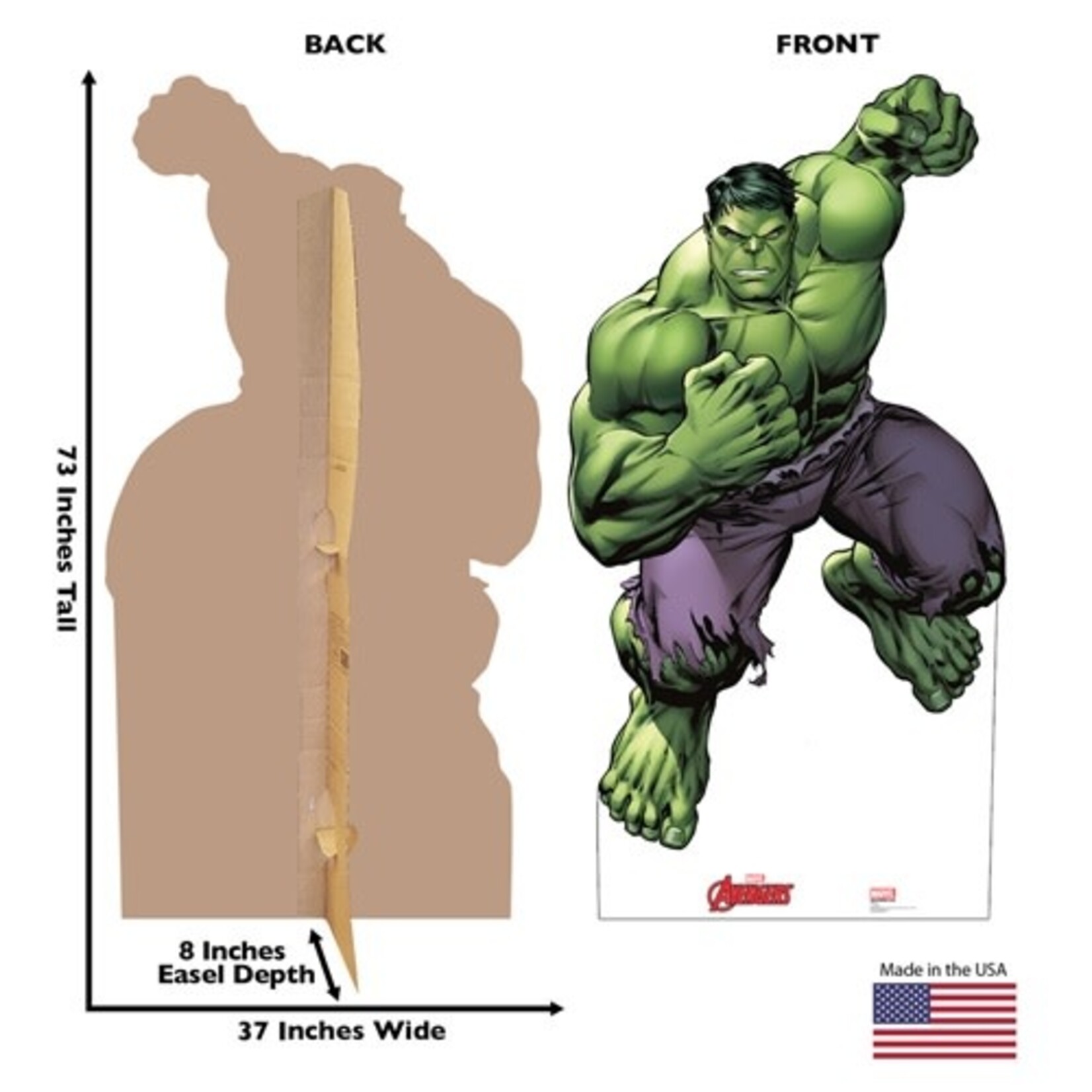 Advanced Graphics Marvel's Avenger's Hulk Life-Size Cutout -  1ct. (73" x 37")